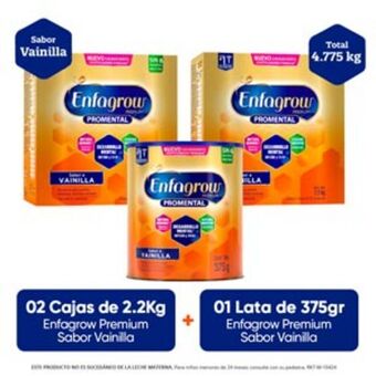 Mifarma Pack 2 enfagrow premium promental sabor vainilla 2.200 kg + 375 gr oferta