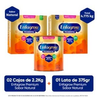 Mifarma Pack 2 enfagrow premium promental sabor natural 2.200 kg + 375 gr oferta