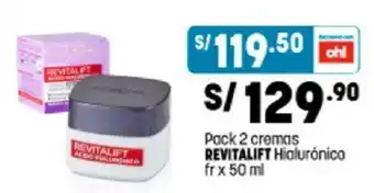 Plaza Vea Pack 2 Cremas REVITALIFT Hialurónico x 50ml oferta