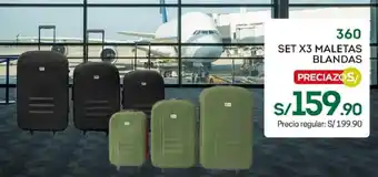 Tottus 360 Set x 3 Maletas Blandas oferta