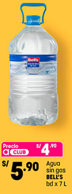 Plaza Vea Bell's Agua sin Gas 7L oferta