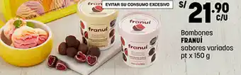 Plaza Vea Franui Bombones Sabores Variados 150g oferta