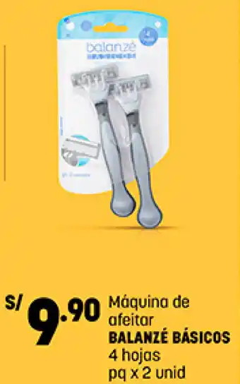 Plaza Vea Balanzé Básicos Máquina de Afeitar 4 Hojas x 2unid oferta