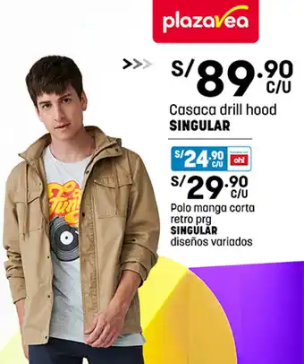 Plaza Vea Singular Casaca Drill Hood oferta