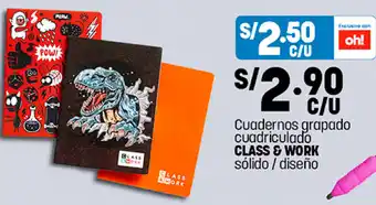 Plaza Vea Class & Work Cuadernos Grapada Cuadriculado Sólido/Diseño oferta