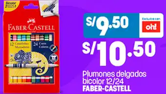 Plaza Vea Faber-Castell Plumones Delgados Bicolor 12/14 oferta