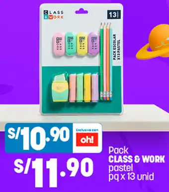 Plaza Vea Class&Work Pack Pastel 13unid oferta