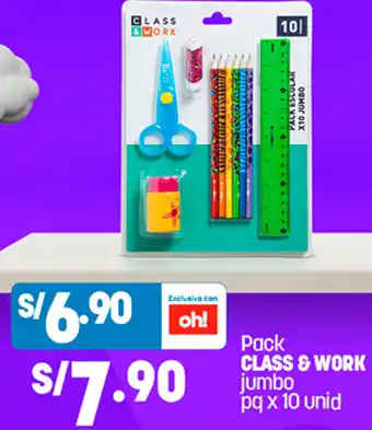 Plaza Vea Class&Work Pack Jumbo 10unid oferta
