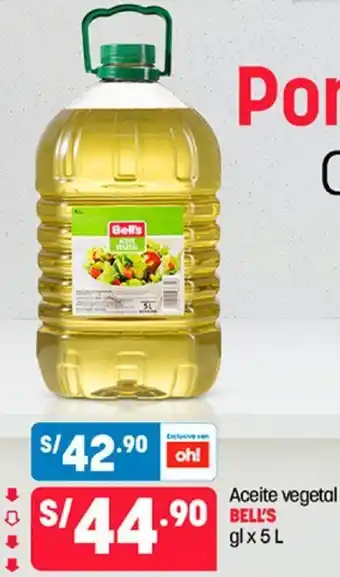 Plaza Vea Bell's Aceite Vegetal 5L oferta
