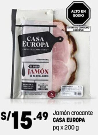 Plaza Vea Casa Europa Jamón Crocante 200g oferta