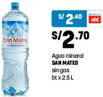 Plaza Vea San Mateo Agua Mineral Sin Gas 2,5L oferta