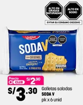 Plaza Vea Soda V Galletas Saladas 6unid oferta