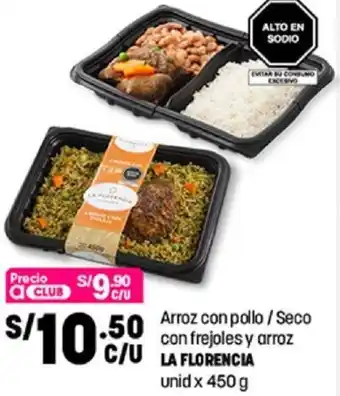 Plaza Vea La Florencia Arroz con Pollo/Seco con Frejoles y Arroz 450g oferta