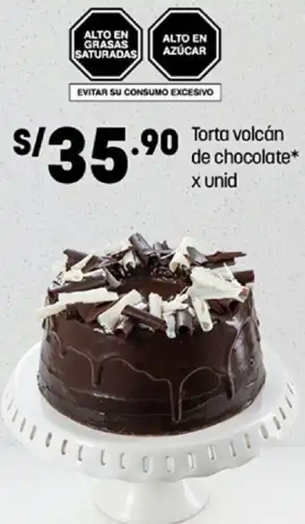 Plaza Vea Torta Volcán de Chocolate oferta