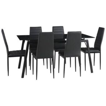 Maestro Juego de comedor 6 sillas dartagnan negro oferta