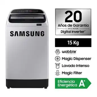Metro Lavadora 15kg samsung wa15t5260by wobble oferta