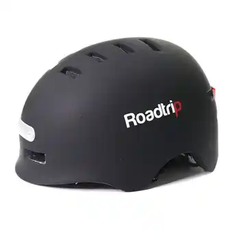 Coolbox Casco roadtrip urbano m luz delantera blanco, luz posterior rojo, 14 salidas, 54-57 cm, negro mate oferta
