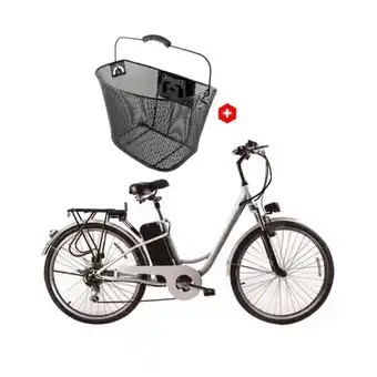 Coolbox Bicicleta eléctrica nakto breeze aro 26, autonomía hasta 25-35 km, 250w, vel. 25 km/h + canasta para bicicleta new image meta oferta