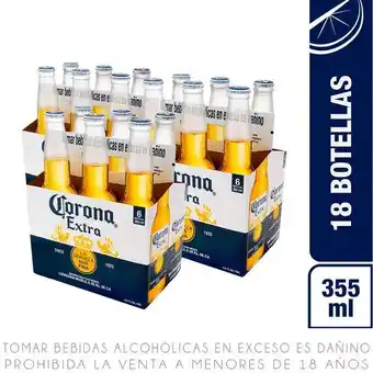 Metro Sixpack x3 cerveza corona botella 355ml oferta