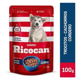 Tottus Pouche en salsa con cordero cachorr ricocan x100g oferta