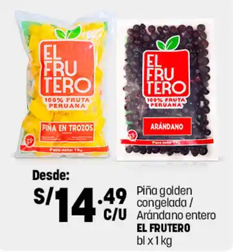 Plaza Vea Piña Golden Congelada / Arándano entero EL FRUTERO bl x 1kg oferta