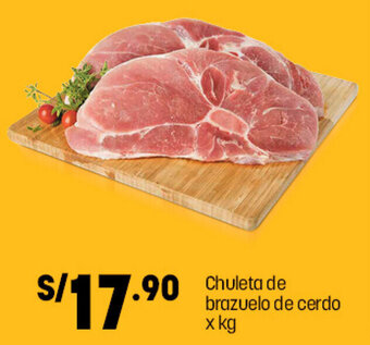 Plaza Vea Chuleta de Brazuelo de Cerdo x kg oferta