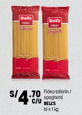 Plaza Vea Fideo Tallarin / Spaghetti BELL'S bl x 1kg oferta