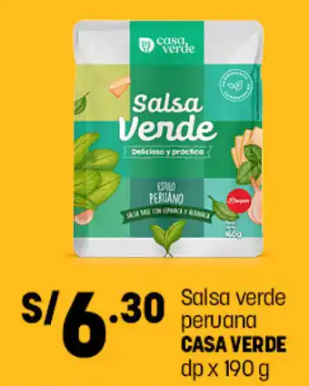 Plaza Vea Salsa Verde Peruana CASA VERDE dp x 190g oferta
