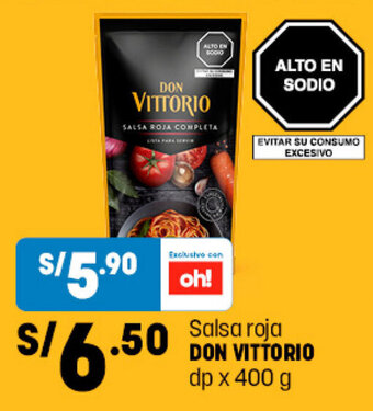 Plaza Vea Salsa Roja DON VITTORIO dp x 400g oferta