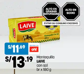 Plaza Vea Mantequilla LAIVE con sal br x 180g oferta