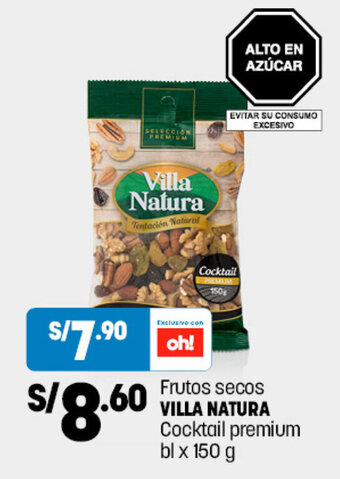 Plaza Vea Frutos Secos VILLA NATURA Cocktail Premium bl x 150g oferta