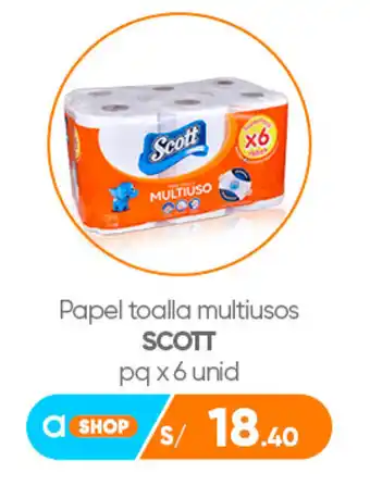Plaza Vea Papel Toalla Multiusos SCOTT pq x 6 unid oferta