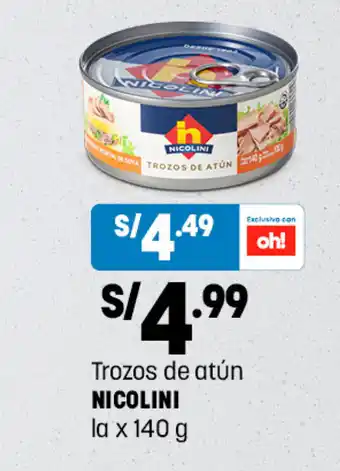 Plaza Vea Trozos de Atún NICOLINI la x 140g oferta