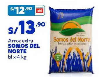 Plaza Vea Arroz Extra SOMOS DEL NORTE bl x 4kg oferta
