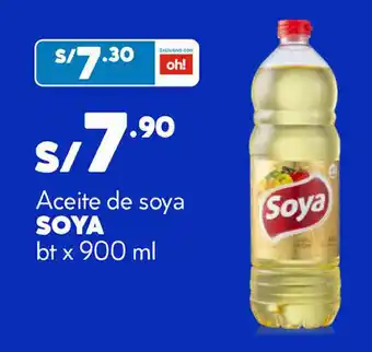 Plaza Vea Aceite SOYA bt x 900ml oferta