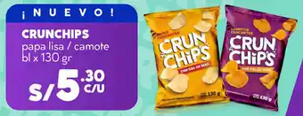 Plaza Vea Crunchips para lisa / camote blx 130g oferta