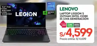 Tottus Laptop Legion 5 Intel Core i5 11VA Generación LENOVO oferta