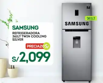 Tottus Refrigeradora 361lt Twin Cooling Silver SAMSUNG oferta