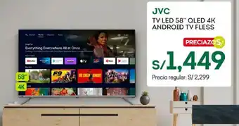 Tottus Android TV QLED 4K JVC 58" oferta