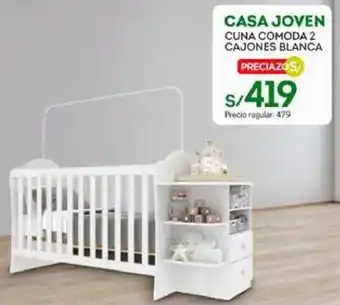 Tottus Cuna Comoda 2 Cajones Blanca CASA JOVEN oferta