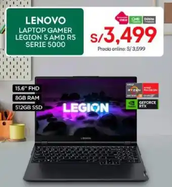 Tottus Laptop Gamer Legion 5 AMD R5 Serie 5000 LENOVO oferta