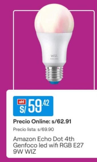 Promart Amazon Echo Dot 4th GenFoco LED with RGB E27 9W oferta