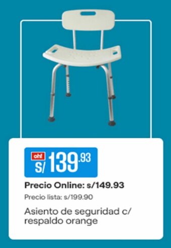 Promart Asiento de Seguridad c/respaldo orange oferta