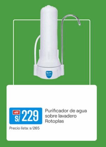 Promart Purificador de Agua Sobre Lavadero Rotoplas oferta