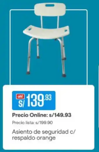 Promart Asiento de Seguridad c/respaldo orange oferta