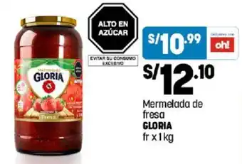Plaza Vea Gloria Mermelada de Fresa 1kg oferta