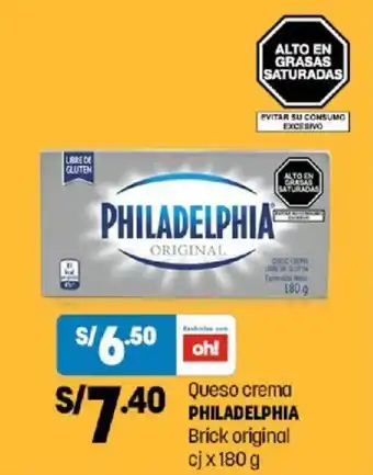 Plaza Vea Philadelphia Queso Crema 180g oferta