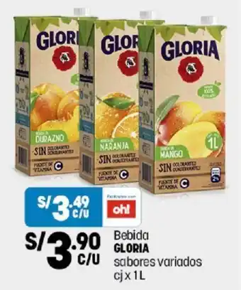 Plaza Vea Gloria Bebida 1L oferta