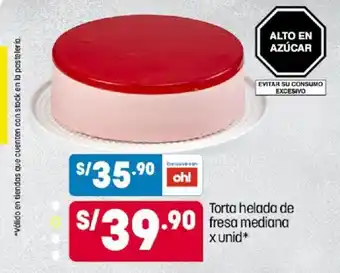 Plaza Vea Torta Helada de Fresa Mediana oferta