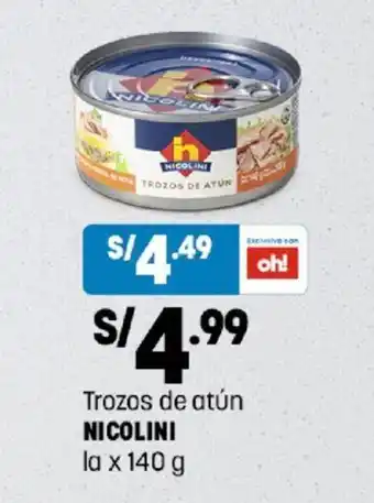Plaza Vea Nicolini Trozos de Atún 140g oferta